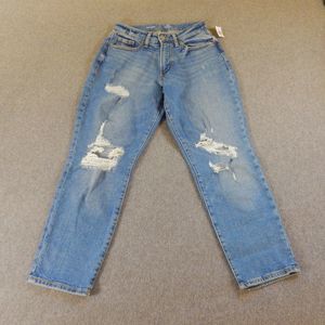 Old Navy Women Jeans Blue 2 Petite W25 L26 Curvy OG Straight Mom High Rise Waist